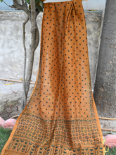 Ajrakh chanderi silk dupatta yellow colour